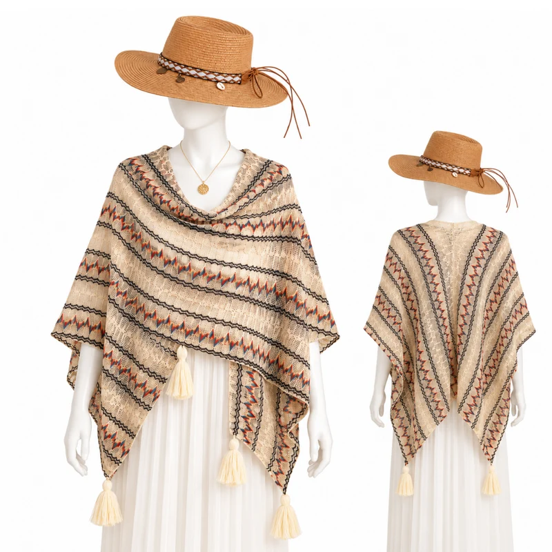 Miomu Set Kimono y Sombrero de Verano para Mujer