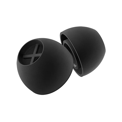SILICONE EAR ADAPTER "S", BLACK, 5PAIR