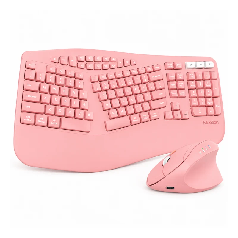 Miomu Kit de Teclado y Mouse Inalámbrico Ergonómico