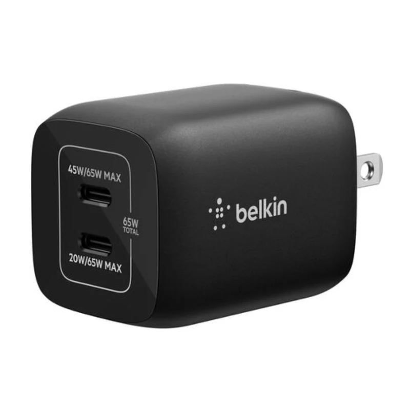 Belkin Cargador de Pared Dual USB-C 65W GaN para Nintendo Switch 2