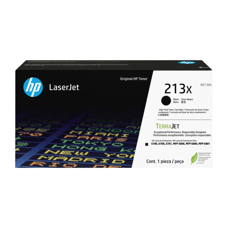 HP Cartucho de Tinta Negra 213X para Laser Jet Interprise, W2130X