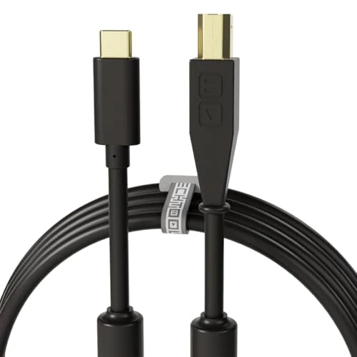 DJ TechTools Chroma Cable: Audio Optimised USB-C to USB-B Cable 6.5'' (Black )