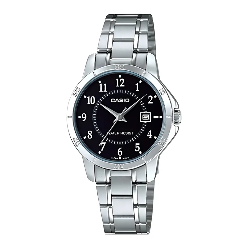 Casio Reloj Análogo para Mujer de Acero Inoxidable, LTP-V004D-1B