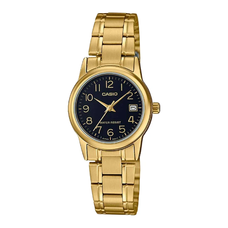 Casio Reloj Análogo para Mujer de Acero Inoxidable, LTP-V002G-1B