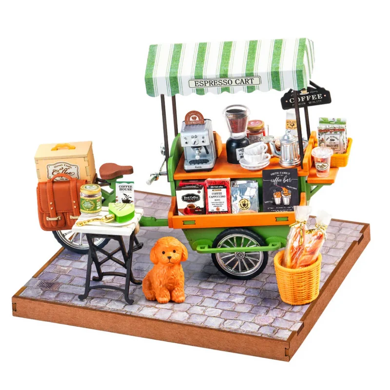 Miomu Rompecabezas de Madera 3D Carrito Cafetero Robotime