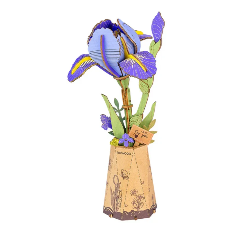 Miomu Rompecabezas de Madera 3D Iris Morado Robotime