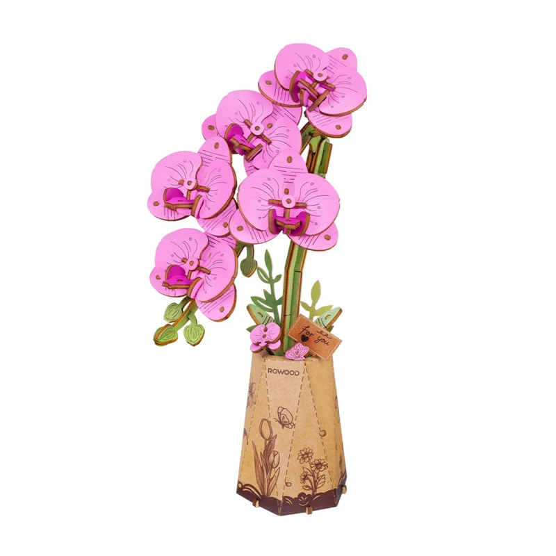 Miomu Rompecabezas de Madera 3D Orquídea Morada Robotime