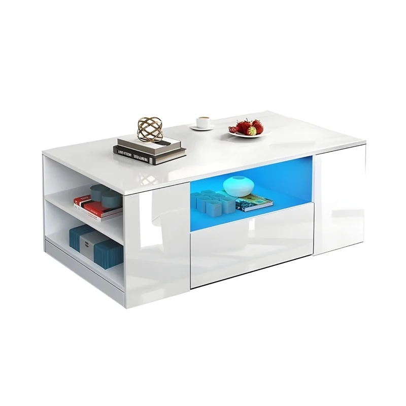 Miomu Mesa de Centro con Iluminación LED y Almacenamiento