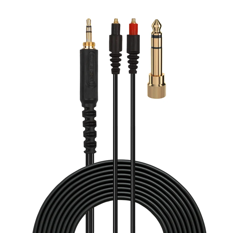 Cavo audio sostitutivo compatibile con le cuffie Shure SRH1440, SRH1540, SRH1840 – Connettori placcati in oro da MMCX a 3.5 mm con adattatore da 6.5 ​​mm