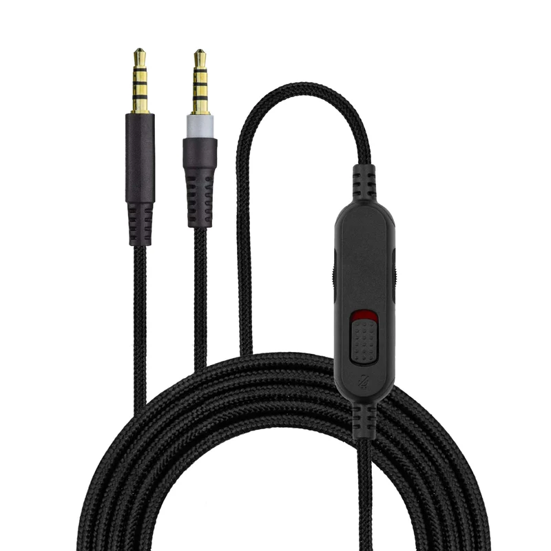 Cavo audio sostitutivo compatibile con le cuffie Kingston HyperX Cloud Mix e Cloud Alpha – Telecomando in linea con controllo del volume e disattivazione dell'audio – Cavo intrecciato in nylon con connettori placcati in oro