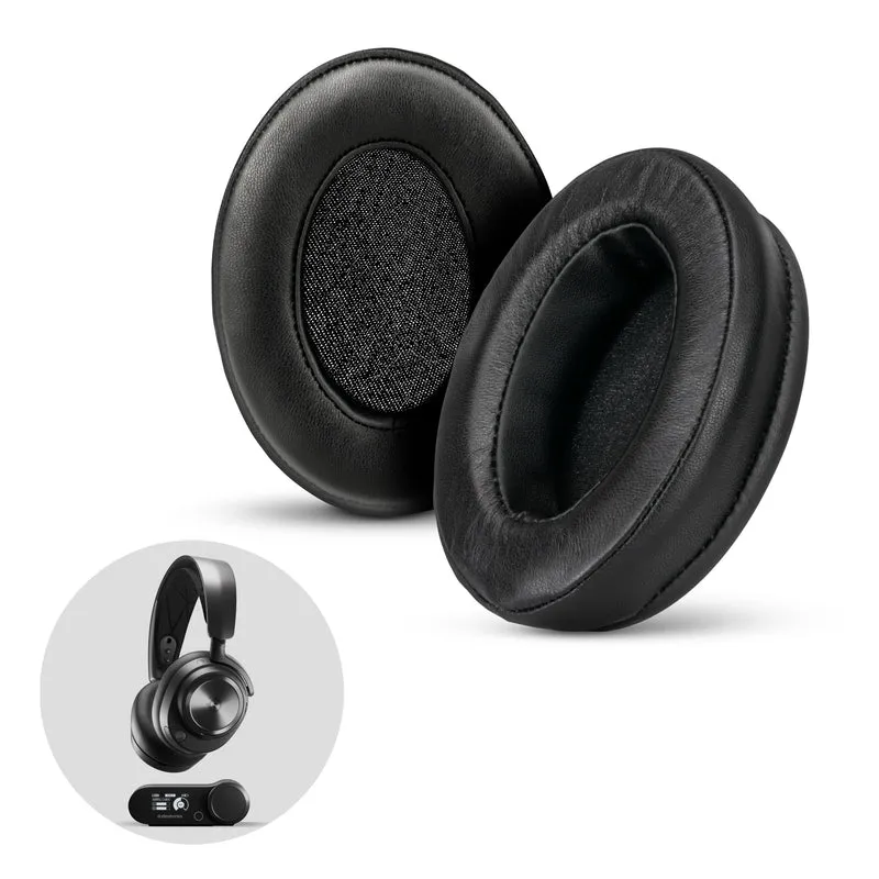 Cuscinetti auricolari in pelle di pecora per cuffie Steelseries Arctis Nova Pro Wireless, Nova Pro Omni e Nova Elite - Schiuma a memoria di forma con morbida vera pelle di pecora