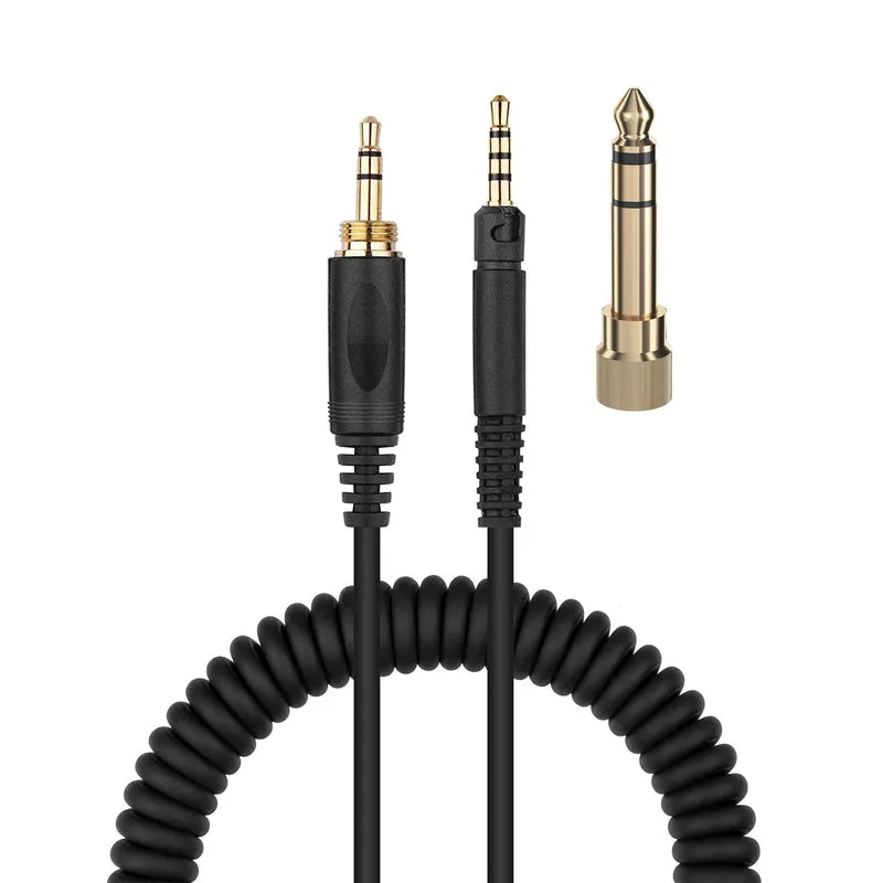 Cavo a spirale di ricambio per cuffie Sennheiser HD598, HD558, HD518, HD598Cs, HD599, HD569 e HD579, con adattatore da 6.35 mm - 1.2 M - 4 M / 4 piedi - 12 piedi