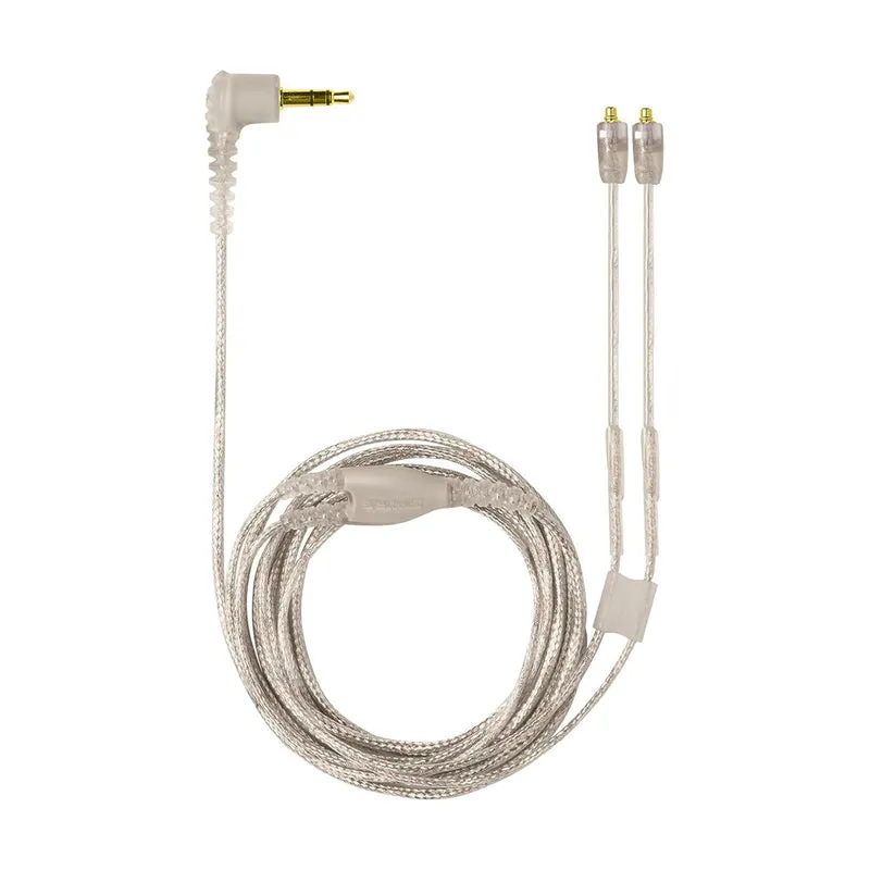 Cavo di ricambio per auricolari Shure SE215, SE315, SE425, SE535 e SE846, filo argento trasparente, 3.5 mm con connettori MMCX - 1.6 M / 62"