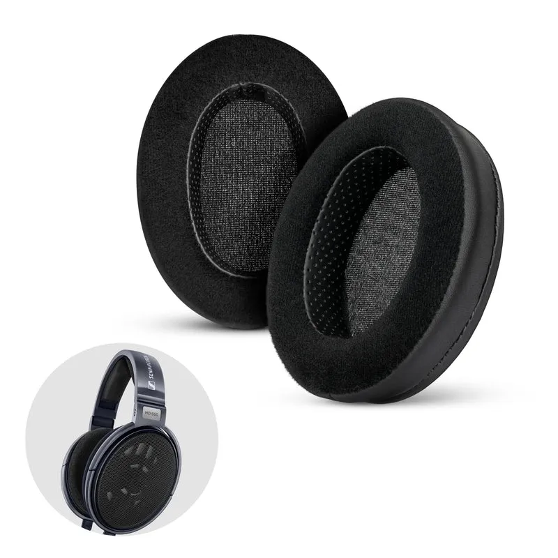 Cuscinetti spessi ibridi per cuffie Sennheiser HD600, HD650, HD660S, HD525, HD535, HD545 e Massdrop HD58X, HD6XX - Memory Foam con materiale ibrido in velluto e pelle PU