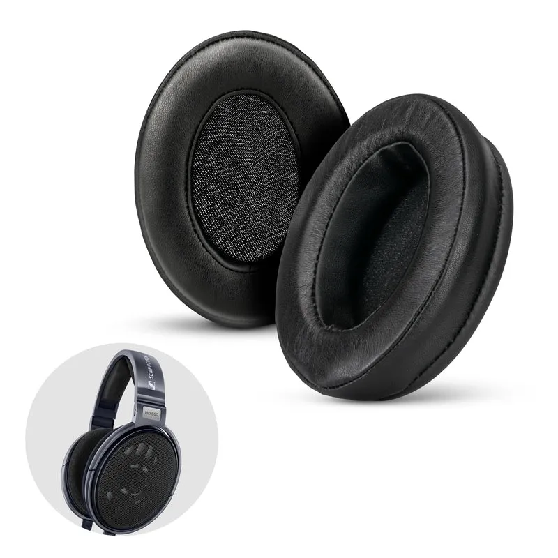 Cuscinetti in pelle di pecora per cuffie Sennheiser HD600, HD650, HD660S, HD525, HD535, HD545 e Massdrop HD58X, HD6XX - Memory Foam con morbida pelle di pecora