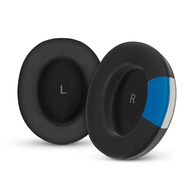 Cuscinetti auricolari di ricambio ibridi per cuffie Sennheiser Momentum 4, in morbido gel rinfrescante, tessuto traspirante e setoso con inserti in similpelle e memory foam.