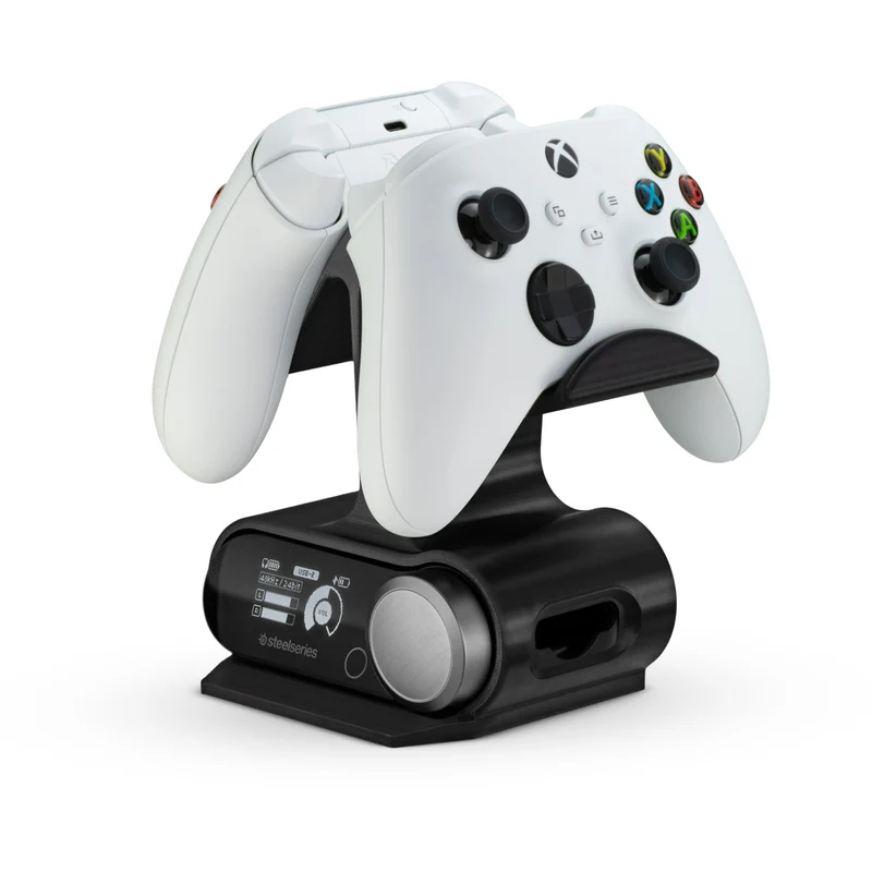 Supporto doppio per controller e base di ricarica wireless - Compatibile con SteelSeries Arctis Nova Pro Wireless, Nova Pro Omni e Nova Elite - Può contenere 2 controller e una batteria di riserva.