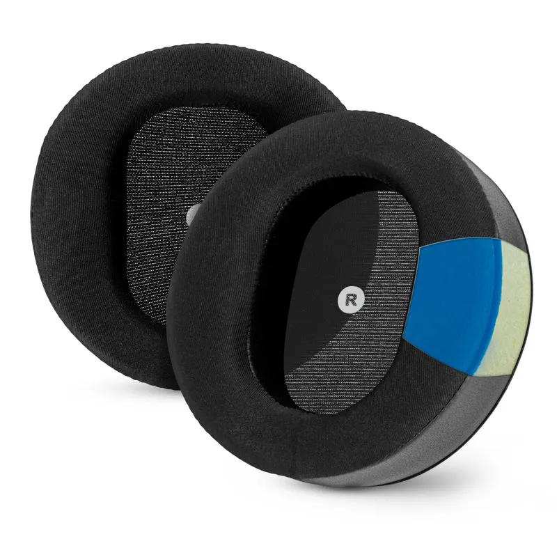 Cuscinetti auricolari angolati di ricambio ibridi per cuffie Audeze Maxwell (GEN 1), in gel morbido, tessuto traspirante setoso con inserti in pelle PU e memory foam.