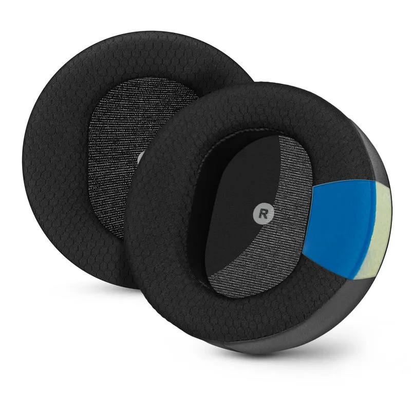 Cuscinetti auricolari angolati di ricambio ibridi per cuffie Audeze Maxwell (GEN 1), in gel morbido, tessuto a rete traspirante con inserti in similpelle e memory foam.