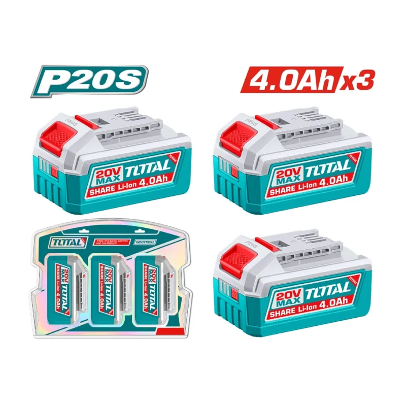 Total Set Baterías 20V 4.0Ah para Herramientas P20S, TOSLI251296
