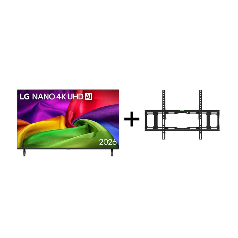 LG Pantalla 50" Nano 4K UHD Smart NU80 2026, 50NU800BPSC + Gratis Xtech Soporte Inclinable de Pared para Pantalla de 32" a 70"