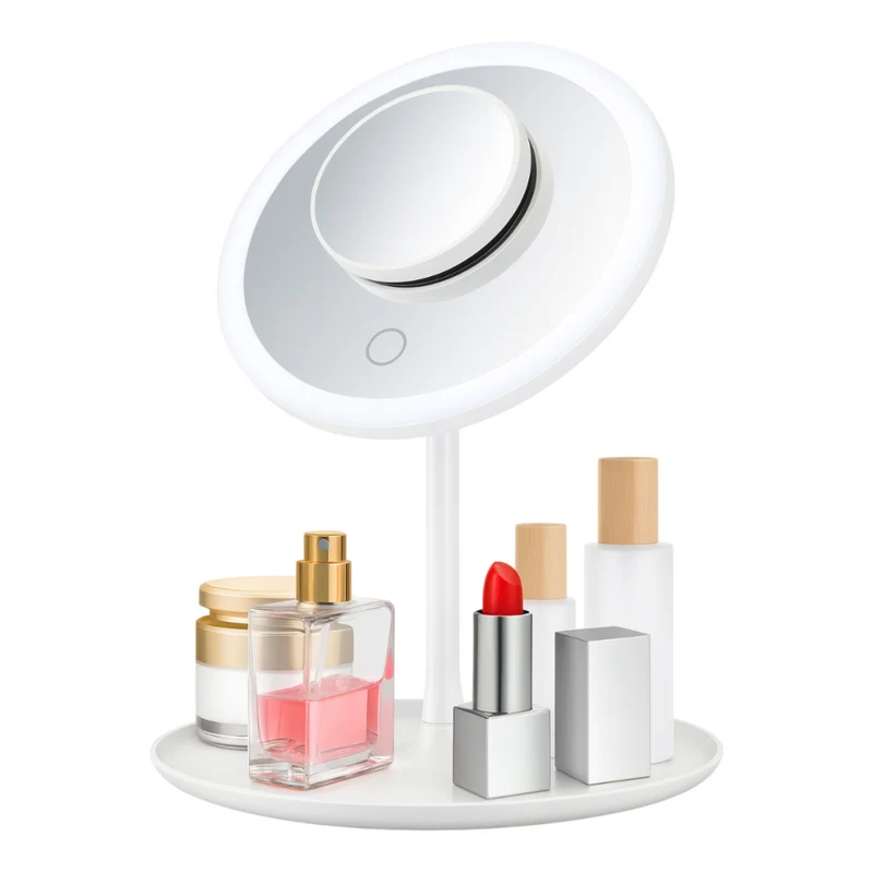 Miomu Espejo de Maquillaje LED con Base Organizadora