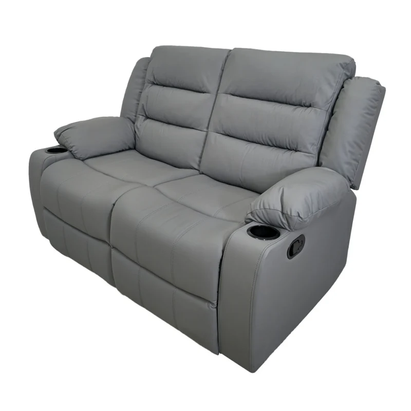 Tokoa Sofá Doble Reclinable Cuero Sintético 145x101x73cm (SA-4367)