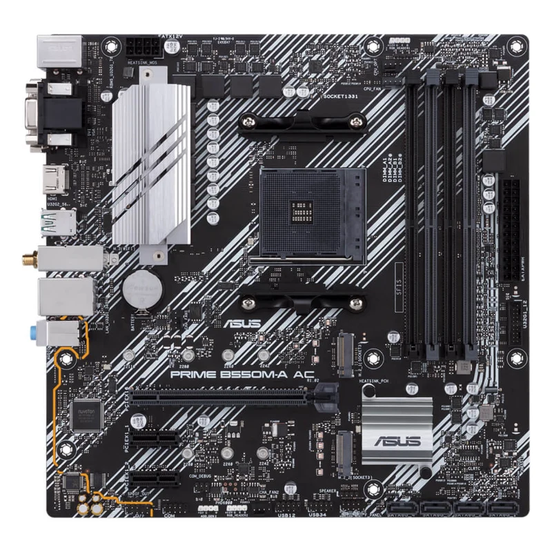 Asus Tarjeta Madre AMD AM4 mATX con PCIe 4.0, Prime B550M-A AC