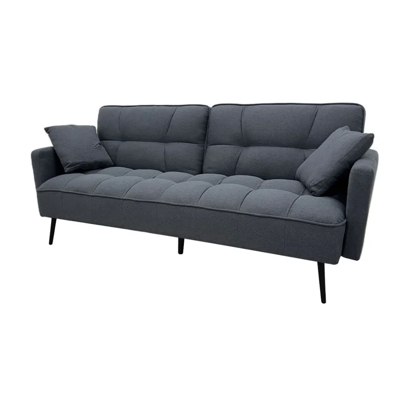 Tokoa Sofá Cama Tela de Lino con 2 Almohadas 184x78x87.5cm (SA-4377)