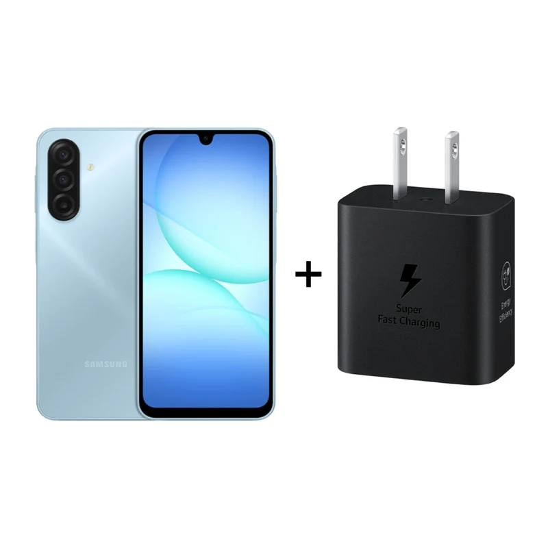 Samsung Teléfono Celular A17, 256GB + Gratis Cargador de Pared USB-C Carga Rápida 25 W
