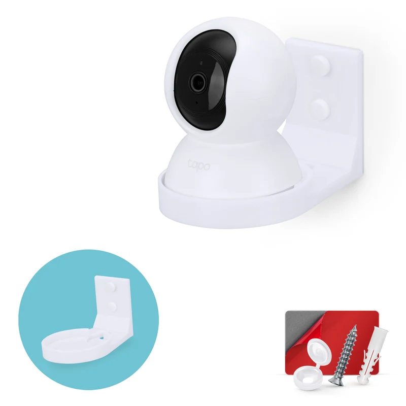 Supporto per montaggio a parete per telecamera di sicurezza intelligente Tapo Pan/Tilt (C200 e C210), staffa progettata su misura, riduce i punti ciechi e il disordine
