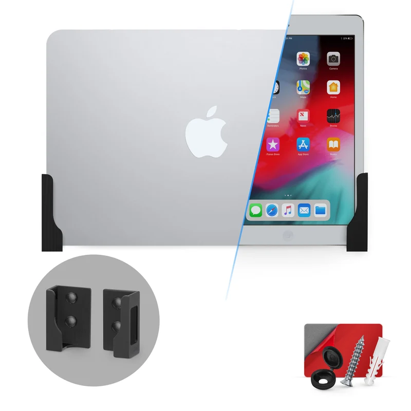 Supporto da parete adesivo per tablet e laptop sottile per iPad, Android, Macbook, Surface, iPad Air, Mini e Pro, eBook Galaxy Tab Note, Kindle e altro