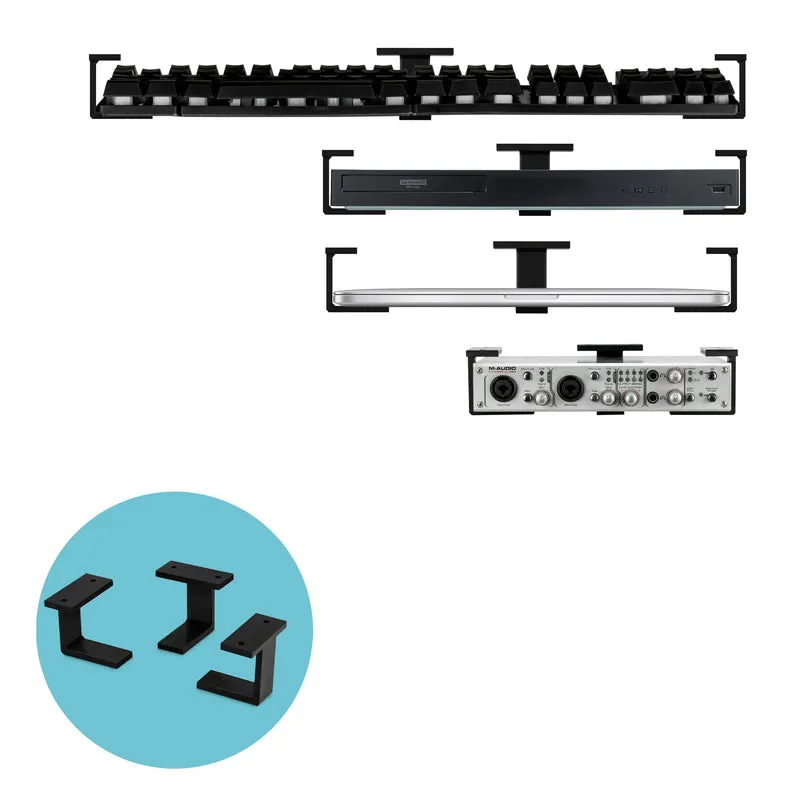 Supporto per montaggio sotto scrivania per laptop, avvitabile, dispositivi fino a 1.7" di spessore per laptop, router, MacBook, Surface, iPad, tablet e altro