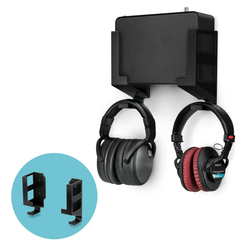 Supporto da parete verticale da 3" e supporto per gancio per cuffie, adesivo e avvitabile per laptop, modem router mesh TV via cavo, switch di rete e altro