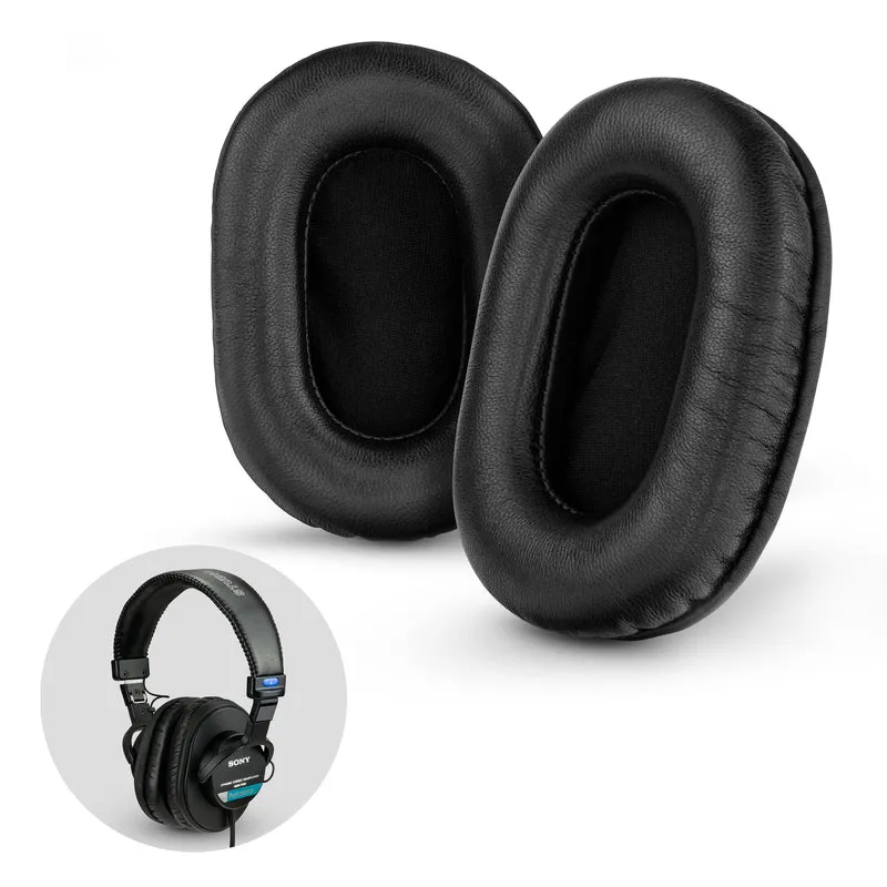 SONY MDR-7506 Cuscinetti di ricambio in pelle di montone premium - Adatto anche per cuffie V6, CD900ST