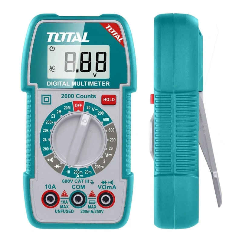 Total Tester Multímetro Digital 600V 2000 Cuentas RMS, TMT5360011
