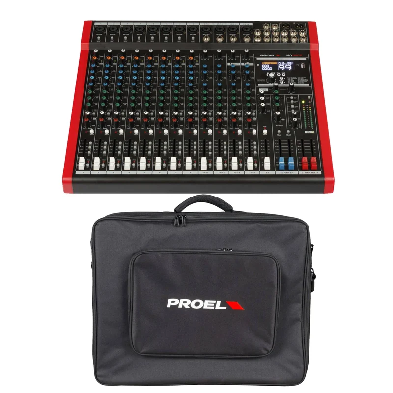 Proel MQ1642X Mixer Pro 16In 12 PreAmpMic HQ+99FX+Bluet./USB x Canto Live +Borsa