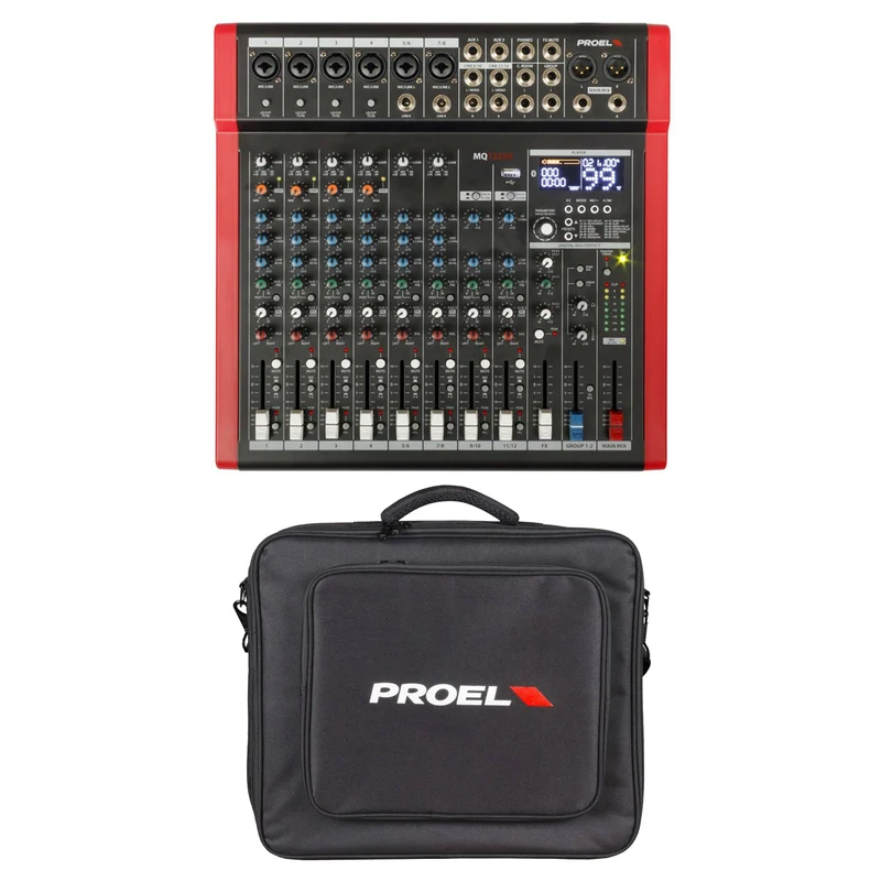Proel MQ1222X Mixer Pro 12In 6PreAmpMic HQ+99FX+Bluet./USB x Canto Live + Borsa
