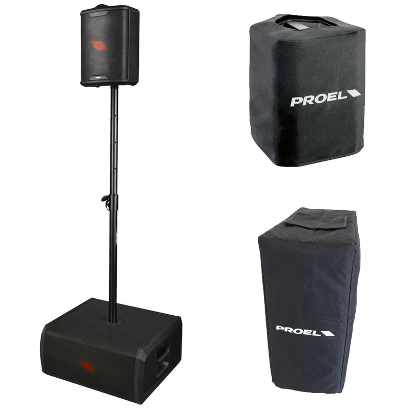 Proel FREETWOX Sist. a Batteria 400w+FREESUBX Sub. a Batteria 600w +KP210D+COVER