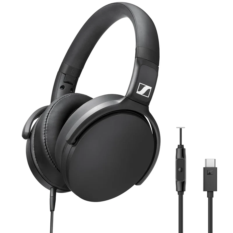 Sennheiser HD400U Digital Interface Cuffia Over-Ear con cavo USB-C e Mic, Nero