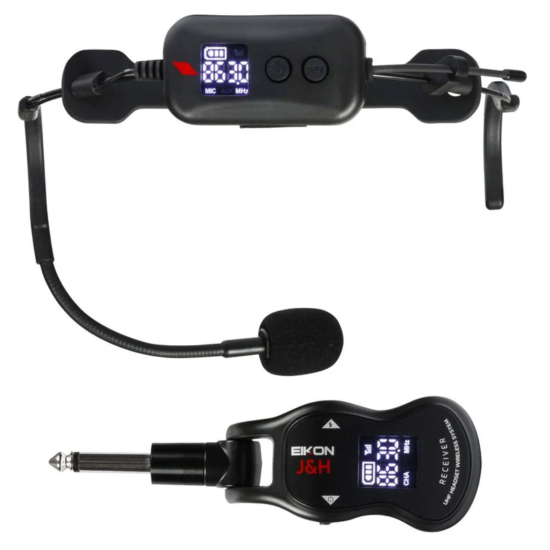 EIKON EKJ&H 512-541 MHz Sistema Mic Archetto wireless UHF con jack 6.3, Nero