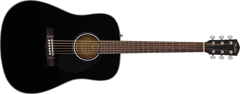Fender CD-60S Dreadnought, Walnut Fingerboard Black Chitarra Acustica a 20 tasti