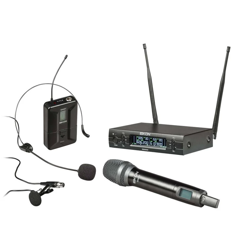 EIKON WM900DKIT DUAL UHF B:606-614MHz Mic Pro Wir. palm.+archetto x canto pres.