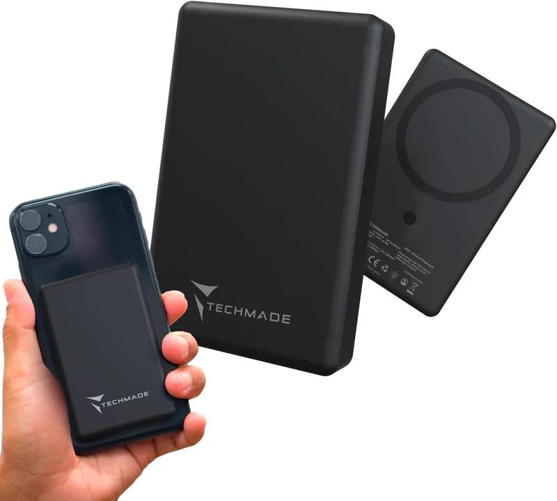 TECHMADE POWERBANK SLIM 15MM WIRELESS MAGNETICO 10000mah