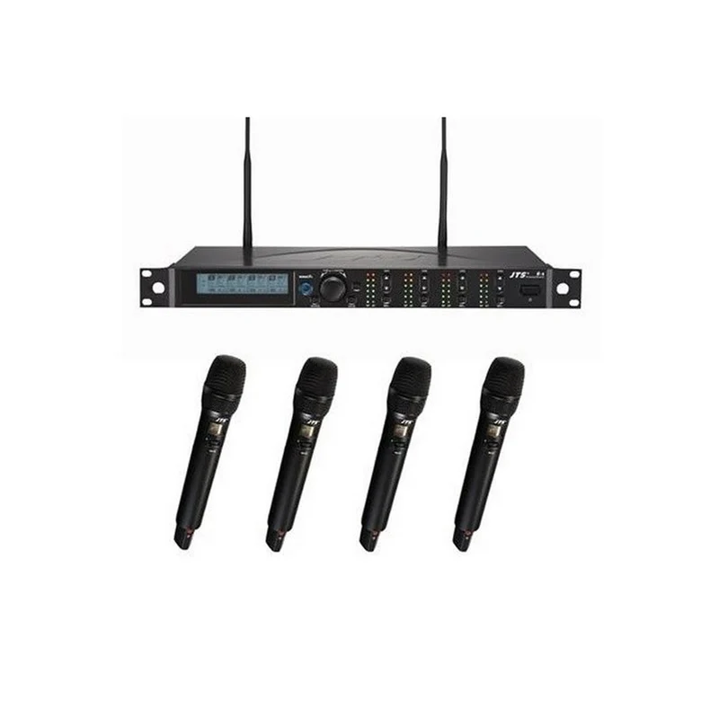 JTS R-4+R-4TH (654-690 MHz) Sistema wireless UHF PLL con R-4 a 4C +4 Mic Palmari