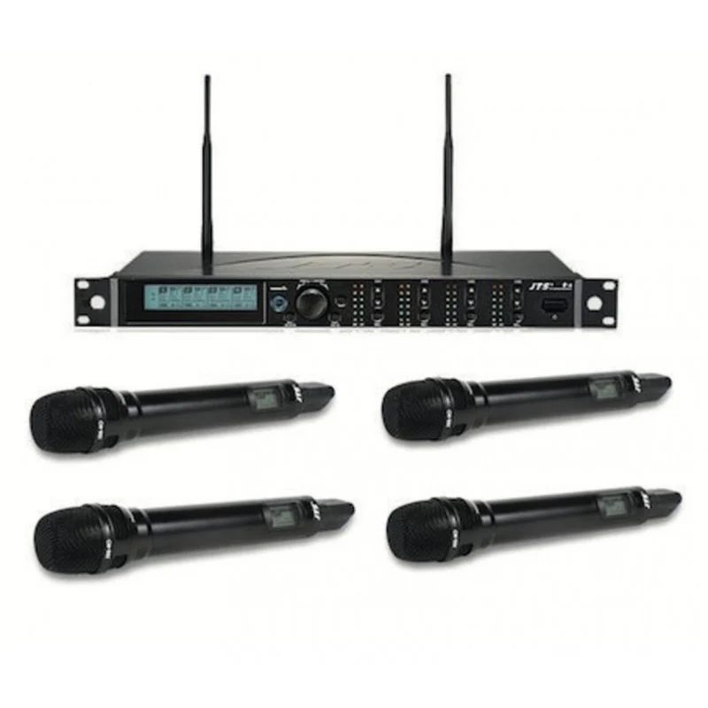 JTS R-4+JSS-4B (654-690 MHz) Sistema wireless UHF PLL con R-4 a 4C+4 Mic Palmari