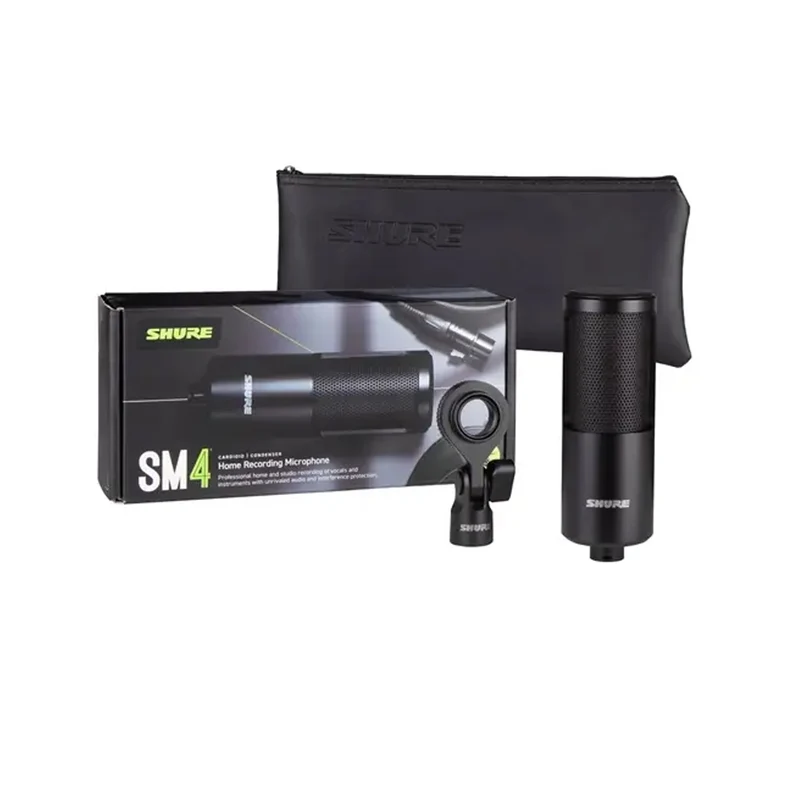 Shure SM4-K Microfono a condensatore cardioide cablato per Home Recording, Nero