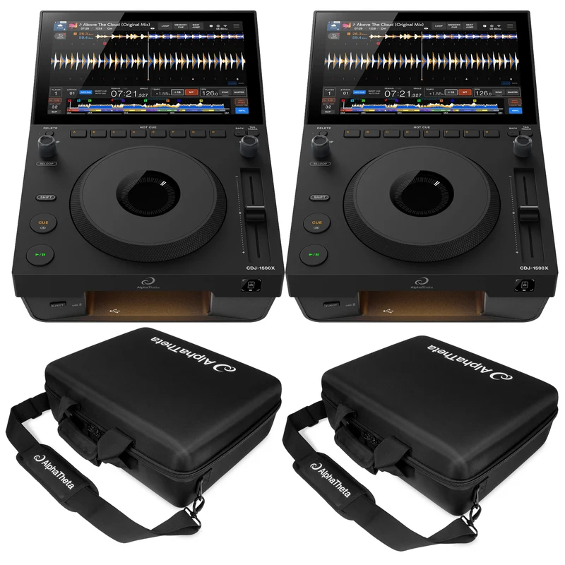 AlphaTheta CDJ-1500X Coppia Lett. Multimed. DJ Touch 10,1"+DJC-1500X BAG Coppia