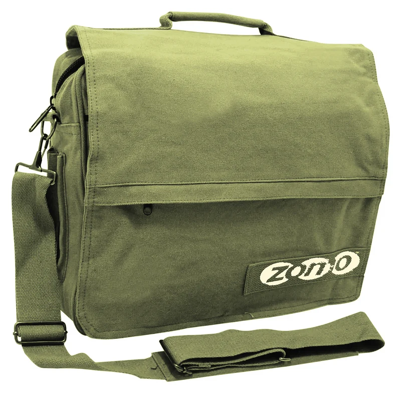 Zomo DJ BAG DEFENDER Borsa leggera x trasporto vinile a 5 tasche+tracolla, Olive