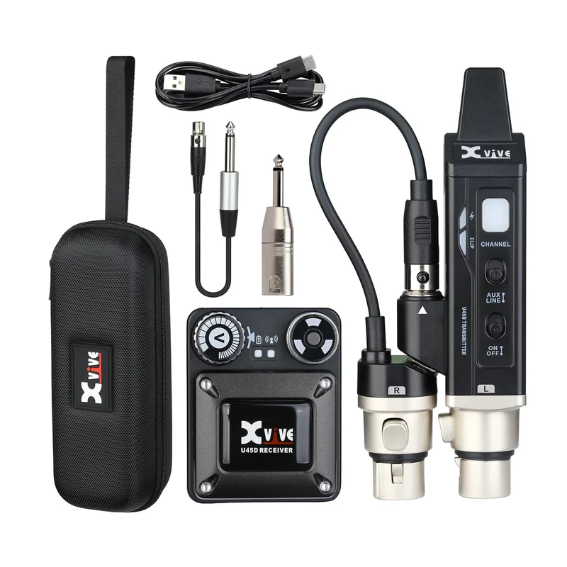 Xvive U45D STEREO In Ear Monitor Sist. Wirel. Digit. 5.8GHZ Trasmett. e Ricevit.